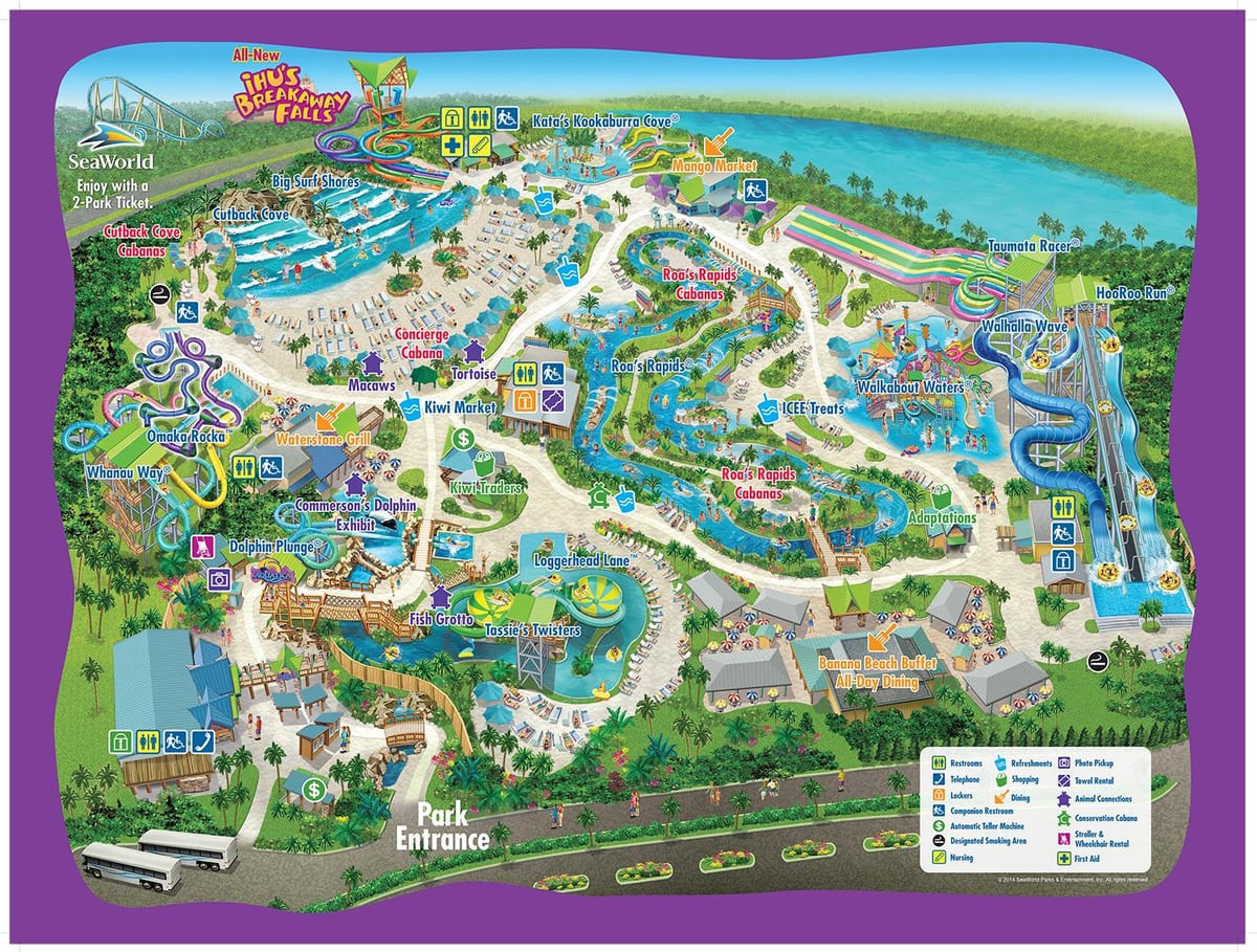 kort over Orlando og Aquatica