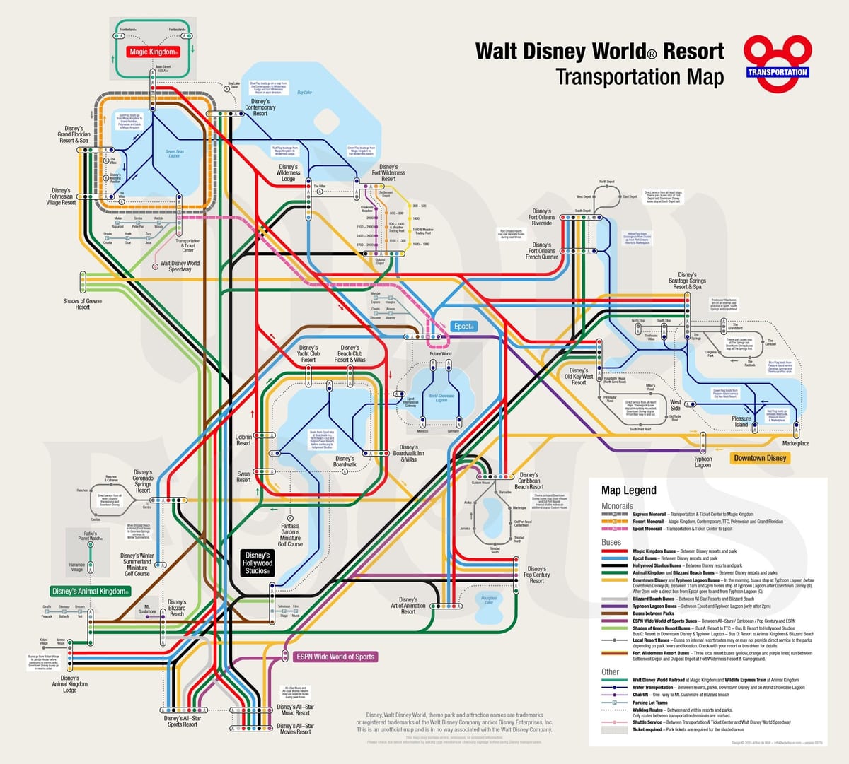Walt Disney World monorail kort