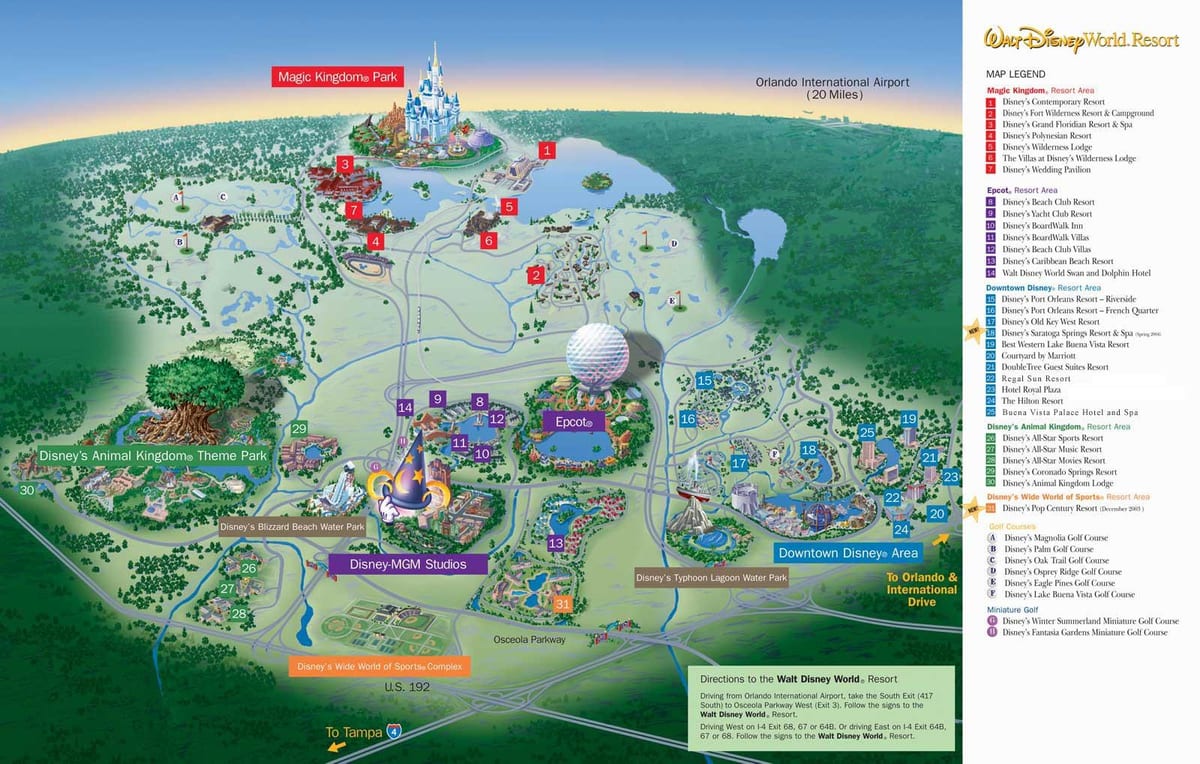 kort over Disney World
