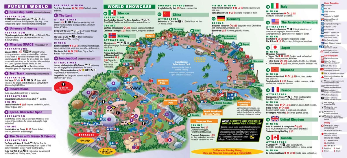 EPCOT, Disney World map