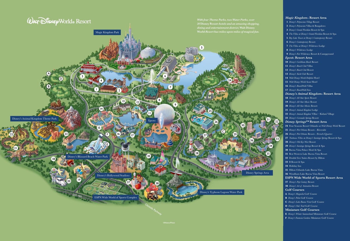 Disney resort Orlando kort