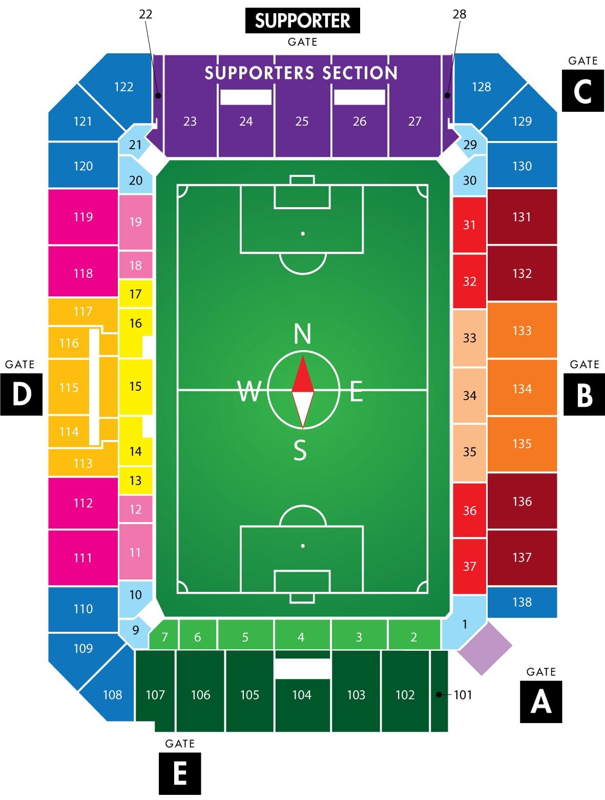 Orlando city fodbold stadion kort