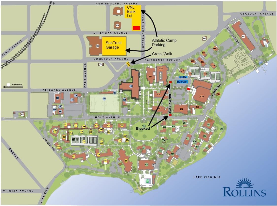 kort over Rollins college