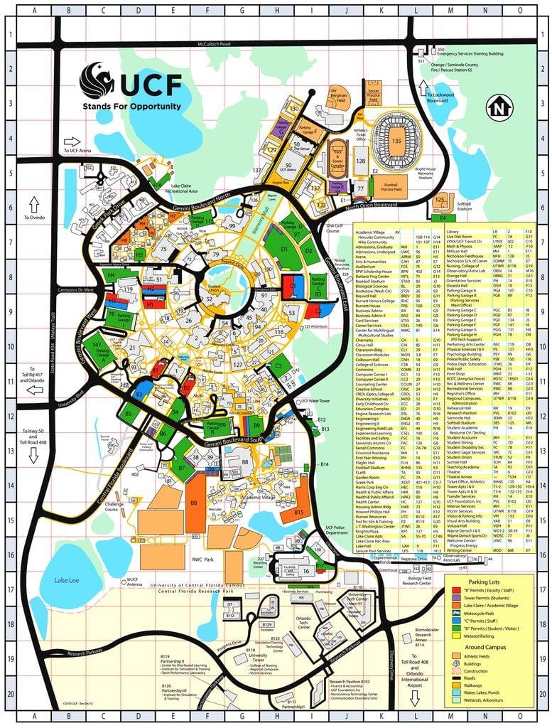 kort fra university of central Florida