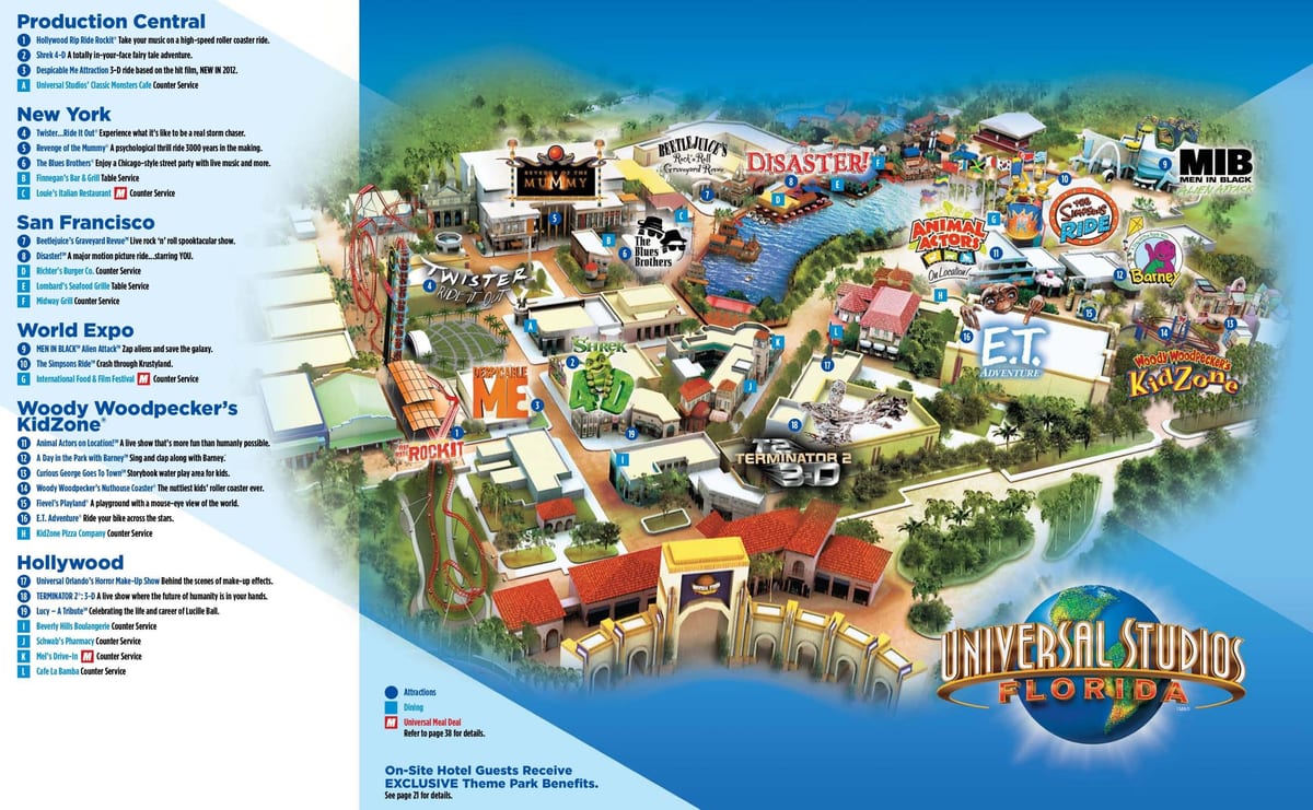 Orlando Universal Studios kort