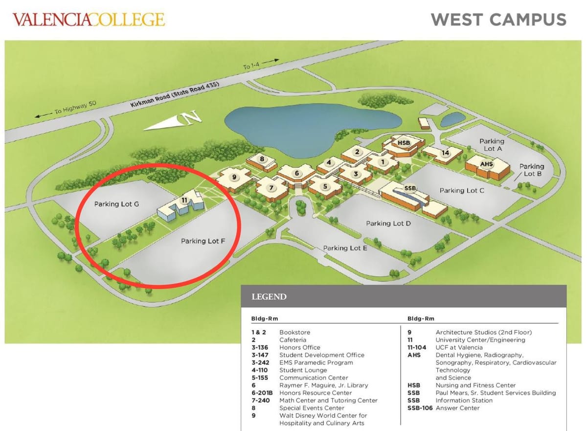 Valencia college west campus kort