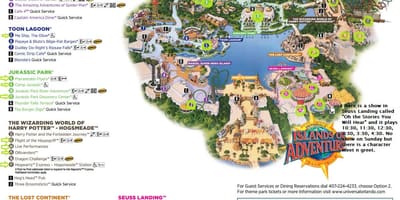 Universal Studios, Islands of Adventure kort